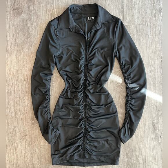 Leau black button up dress - size small - Picture 1 of 5